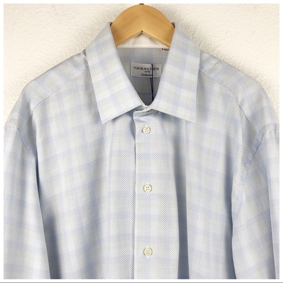 NWT Sebastien James Collection‎ Dress Shirt Blue Size XL - Picture 3 of 9